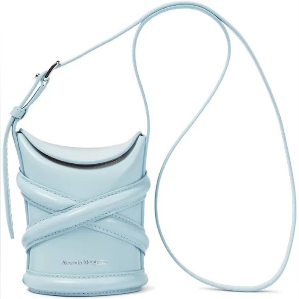 NWT Alexander McQueen The Curve Bag in light blue color RETAIL $1,190